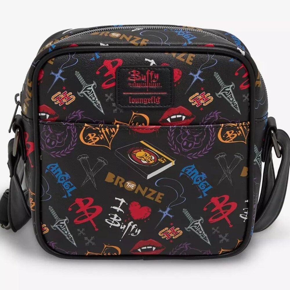 Loungefly Buffy The Vampire Slayer Crossbody Icons Pattern Purse Shoulder Bag